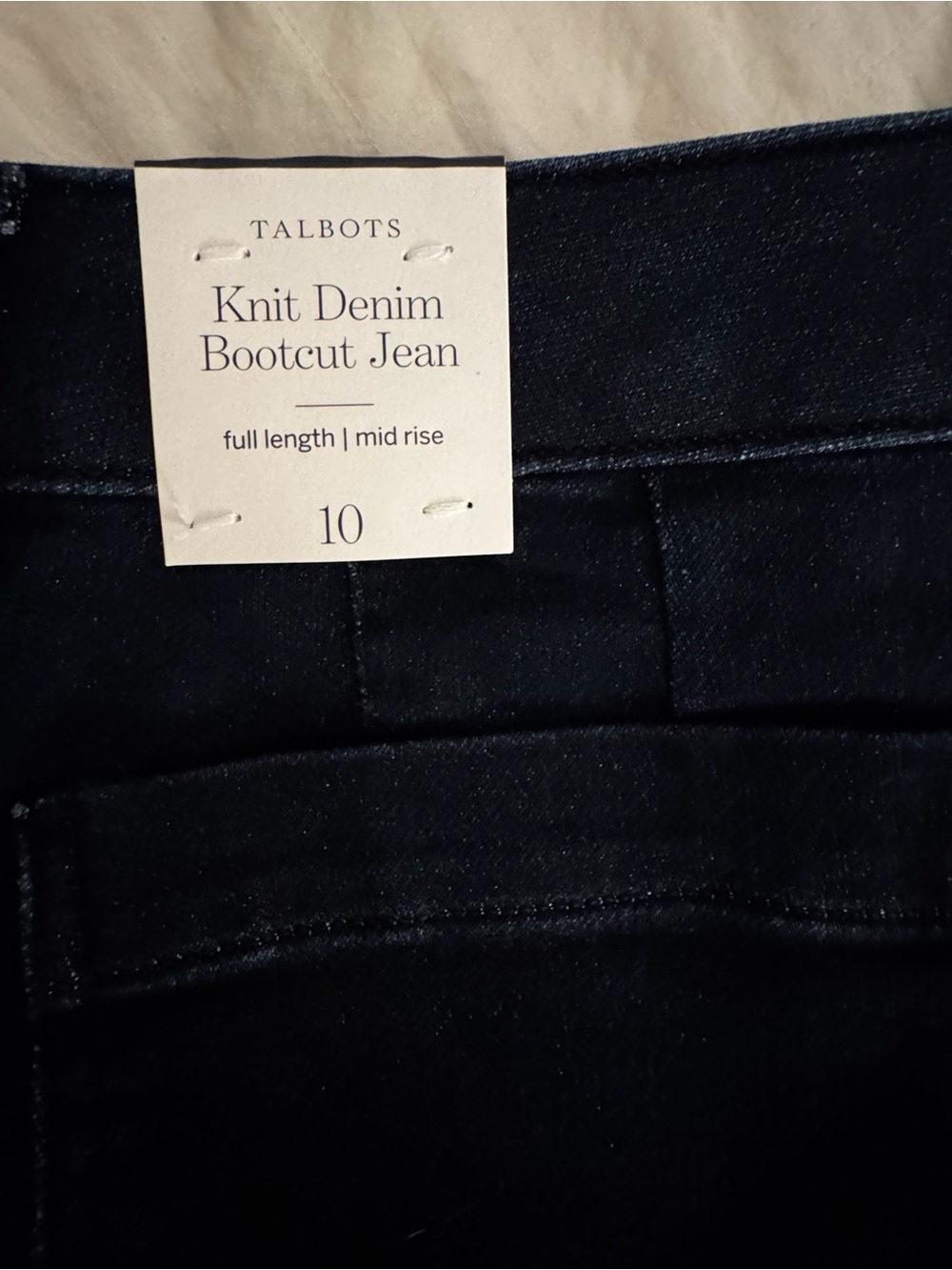 NWT Talbots Knit Denim Bootcut Jeans Dark Wash Size 10